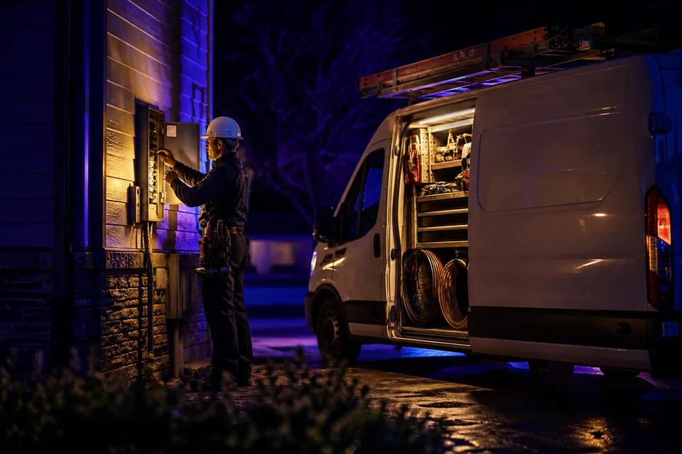 Emergency electrical service response at night